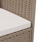 vidaXL Set Mobili da Giardino 3 pz con Cuscini in Polyrattan Beige vidaXL Set Mobili da Giardino 3 pz con Cuscini in Polyrattan Beige