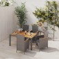vidaXL Set da Pranzo da Esterno 5 pz con Cuscini in Polyrattan Grigio vidaXL Set da Pranzo da Esterno 5 pz con Cuscini in Polyrattan Grigio