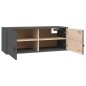 Pensile Grigio 80x30x30 cm in Legno Massello di Pino