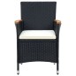 vidaXL Set Mobili da Giardino 9 pz con Cuscini in Polyrattan Nero