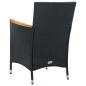 vidaXL Set Mobili da Giardino 9 pz con Cuscini in Polyrattan Nero