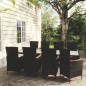 vidaXL Set Mobili da Giardino 9 pz con Cuscini in Polyrattan Nero vidaXL Set Mobili da Giardino 9 pz con Cuscini in Polyrattan Nero