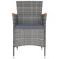 vidaXL Set da Pranzo da Esterno 5 pz con Cuscini in Polyrattan Grigio