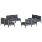 vidaXL Set Divani da Giardino 8 pz con Cuscini Antracite Legno di Pino