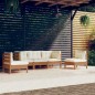 vidaXL Set Divani da Giardino 5 pz con Cuscini Legno Massello di Pino vidaXL Set Divani da Giardino 5 pz con Cuscini Legno Massello di Pino