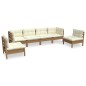 vidaXL Set Divani da Giardino 6 pz con Cuscini Legno Massello di Pino vidaXL Set Divani da Giardino 6 pz con Cuscini Legno Massello di Pino