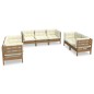 vidaXL Set Divani da Giardino 7 pz con Cuscini in Legno di Pino vidaXL Set Divani da Giardino 7 pz con Cuscini in Legno di Pino