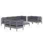 vidaXL Set Divani da Giardino 9 pz con Cuscini Legno Massello di Pino