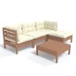 vidaXL Set Divani da Giardino 5 pz con Cuscini Miele Legno di Pino vidaXL Set Divani da Giardino 5 pz con Cuscini Miele Legno di Pino