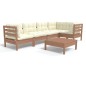 vidaXL Set Divani da Giardino 6 pz con Cuscini Miele Legno di Pino vidaXL Set Divani da Giardino 6 pz con Cuscini Miele Legno di Pino