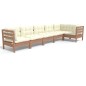 vidaXL Set Divani da Giardino 6 pz con Cuscini Miele Legno di Pino vidaXL Set Divani da Giardino 6 pz con Cuscini Miele Legno di Pino