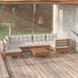 vidaXL Set Divani da Giardino 7 pz con Cuscini Miele Legno di Pino vidaXL Set Divani da Giardino 7 pz con Cuscini Miele Legno di Pino