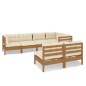 vidaXL Set Divani da Giardino 7 pz con Cuscini Miele Legno di Pino vidaXL Set Divani da Giardino 7 pz con Cuscini Miele Legno di Pino
