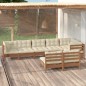 vidaXL Set Divani da Giardino 8 pz con Cuscini Miele Legno di Pino vidaXL Set Divani da Giardino 8 pz con Cuscini Miele Legno di Pino