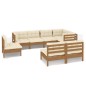vidaXL Set Divani da Giardino 8 pz con Cuscini Miele Legno di Pino vidaXL Set Divani da Giardino 8 pz con Cuscini Miele Legno di Pino