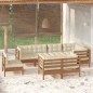 vidaXL Set Divani da Giardino 8 pz con Cuscini Miele Legno di Pino