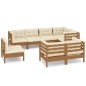 vidaXL Set Divani da Giardino 8 pz con Cuscini Miele Legno di Pino