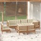 vidaXL Set Divani da Giardino 9 pz con Cuscini Miele Legno di Pino vidaXL Set Divani da Giardino 9 pz con Cuscini Miele Legno di Pino
