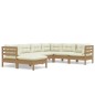 vidaXL Set Divani da Giardino 7 pz con Cuscini Miele Legno di Pino vidaXL Set Divani da Giardino 7 pz con Cuscini Miele Legno di Pino