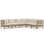 vidaXL Set Divani da Giardino 6 pz con Cuscini Miele Legno di Pino vidaXL Set Divani da Giardino 6 pz con Cuscini Miele Legno di Pino