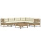 vidaXL Set Divani da Giardino 7 pz con Cuscini Miele Legno di Pino vidaXL Set Divani da Giardino 7 pz con Cuscini Miele Legno di Pino