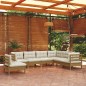 vidaXL Set Divani da Giardino 7 pz con Cuscini Miele Legno di Pino vidaXL Set Divani da Giardino 7 pz con Cuscini Miele Legno di Pino