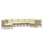 vidaXL Set Divani da Giardino 7 pz con Cuscini Miele Legno di Pino vidaXL Set Divani da Giardino 7 pz con Cuscini Miele Legno di Pino