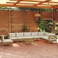 vidaXL Set Divani da Giardino 9 pz con Cuscini Miele Legno di Pino vidaXL Set Divani da Giardino 9 pz con Cuscini Miele Legno di Pino