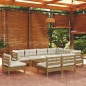 vidaXL Set Divani da Giardino 10 pz con Cuscini Miele Legno di Pino vidaXL Set Divani da Giardino 10 pz con Cuscini Miele Legno di Pino