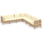 vidaXL Set Divani da Giardino 7 pz con Cuscini Miele Legno di Pino vidaXL Set Divani da Giardino 7 pz con Cuscini Miele Legno di Pino