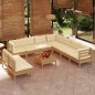 vidaXL Set Divani da Giardino 10 pz con Cuscini Miele Legno di Pino vidaXL Set Divani da Giardino 10 pz con Cuscini Miele Legno di Pino