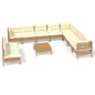 vidaXL Set Divani da Giardino 11 pz con Cuscini Miele Legno di Pino vidaXL Set Divani da Giardino 11 pz con Cuscini Miele Legno di Pino