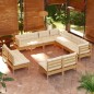 vidaXL Set Divani da Giardino 11 pz con Cuscini Miele Legno di Pino vidaXL Set Divani da Giardino 11 pz con Cuscini Miele Legno di Pino