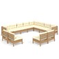 vidaXL Set Divani da Giardino 12 pz con Cuscini Miele Legno di Pino vidaXL Set Divani da Giardino 12 pz con Cuscini Miele Legno di Pino