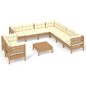 vidaXL Set Divani da Giardino 10 pz con Cuscini Miele Legno di Pino