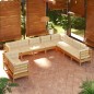 vidaXL Set Divani da Giardino 10 pz con Cuscini Miele Legno di Pino vidaXL Set Divani da Giardino 10 pz con Cuscini Miele Legno di Pino