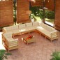 vidaXL Set Divani da Giardino 11 pz con Cuscini Miele in Legno di Pino vidaXL Set Divani da Giardino 11 pz con Cuscini Miele in Legno di Pino