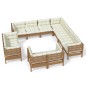 vidaXL Set Divani da Giardino 11 pz con Cuscini Miele Legno di Pino vidaXL Set Divani da Giardino 11 pz con Cuscini Miele Legno di Pino