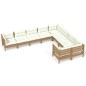 vidaXL Set Divani da Giardino 9 pz con Cuscini Miele Legno di Pino vidaXL Set Divani da Giardino 9 pz con Cuscini Miele Legno di Pino