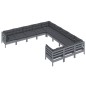 vidaXL Set Divani da Giardino 11 pz con Cuscini Grigi Massello di Pino vidaXL Set Divani da Giardino 11 pz con Cuscini Grigi Massello di Pino
