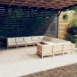 vidaXL Set Divani da Giardino 11 pz con Cuscini Miele Legno di Pino vidaXL Set Divani da Giardino 11 pz con Cuscini Miele Legno di Pino