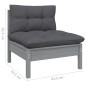 vidaXL Set Divani da Giardino 9 pz con Cuscini Grigi Massello di Pino vidaXL Set Divani da Giardino 9 pz con Cuscini Grigi Massello di Pino