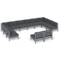 vidaXL Set Divani da Giardino 12 pz con Cuscini Grigi Massello di Pino vidaXL Set Divani da Giardino 12 pz con Cuscini Grigi Massello di Pino