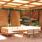 vidaXL Set Divani da Giardino 12 pz con Cuscini Miele Legno di Pino vidaXL Set Divani da Giardino 12 pz con Cuscini Miele Legno di Pino