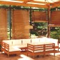 vidaXL Set Divani da Giardino 9 pz con Cuscini Miele Legno di Pino