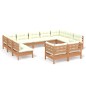 vidaXL Set Divani da Giardino 11 pz con Cuscini Miele Legno di Pino