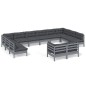 vidaXL Set Divani da Giardino 12 pz con Cuscini Grigi Massello di Pino vidaXL Set Divani da Giardino 12 pz con Cuscini Grigi Massello di Pino