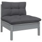 vidaXL Set Divani da Giardino 12 pz con Cuscini Grigi Massello di Pino vidaXL Set Divani da Giardino 12 pz con Cuscini Grigi Massello di Pino