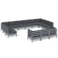 vidaXL Set Divani da Giardino 13 pz con Cuscini Grigi Massello di Pino vidaXL Set Divani da Giardino 13 pz con Cuscini Grigi Massello di Pino