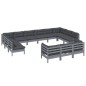 vidaXL Set Divani da Giardino 13 pz con Cuscini Grigi Massello di Pino vidaXL Set Divani da Giardino 13 pz con Cuscini Grigi Massello di Pino